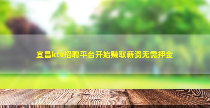 宜昌ktv招聘平台开始赚取薪资无需押金